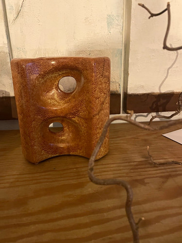 Keramik vase braun glasiert - keramik,