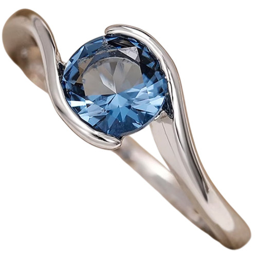 Ring mit blauem zirkonia - blauem, edel