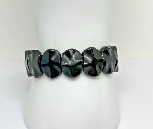 Schwarzer obsidian armband - schwarzer,