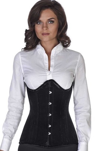 Corsage korsett schwarz samt - korsett,