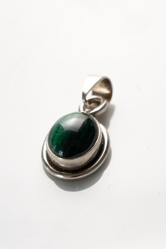 Anhänger 925 silber - silber, malachit