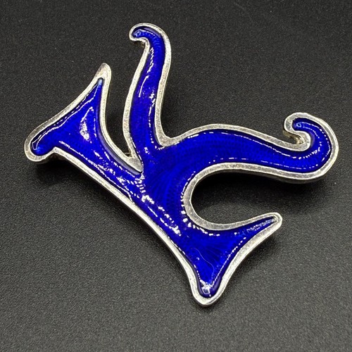 Silber emaille brosche - silber,