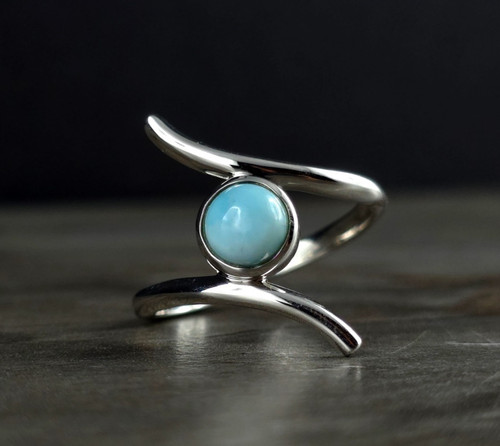 Ring silber 925 larimar 8 - silber,